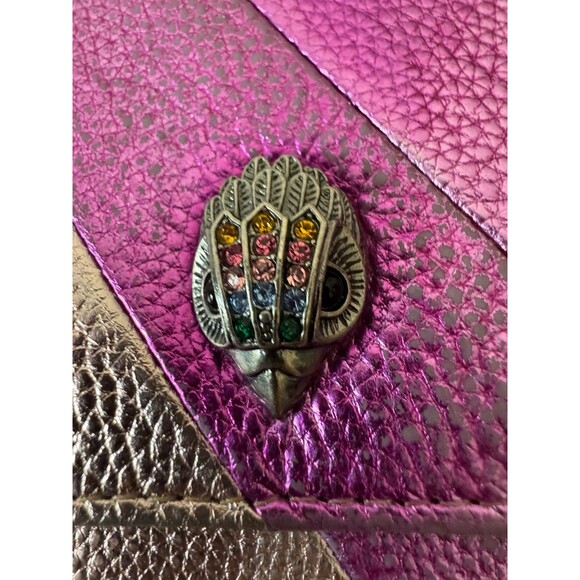 KURT GEIGER LONDON KENSINGTON WALLET ON CHAIN metallic leather preloved - Picture 11 of 12